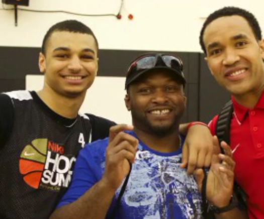 (L to R) Jamal Murray, Father Roger Murray, Athlete Institute Head Coach Larry Blunt