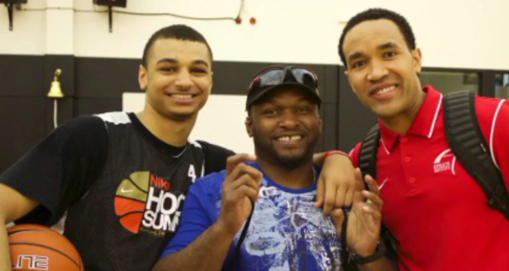 (L to R) Jamal Murray, Father Roger Murray, Athlete Institute Head Coach Larry Blunt